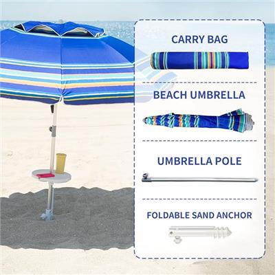 Amazon.com : AMMSUN 7ft Heavy Duty High Wind Beach Umbrella Parasols with Sand Anchor Vent Tilt UV 50 Sun Protection Portable Outdoor Sunshade Umbrel
