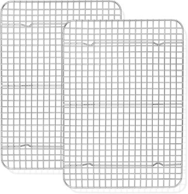 Amazon.com: TeamFar Cooling Racks, 2 Pack Stainless Steel Grid Wire Rack for Baking Roasting Grilling Drying, 15.3’’ x 11.2’’, Metal Mesh Oven Rack fo