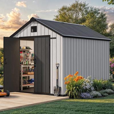 Amazon.com: YITAHOME 8x10 FT Outdoor Storage Shed with 2 Vision Windows, Extra Thick Plastic Garden Shed, Waterproof Heavy Duty Resin Shed with Floor,