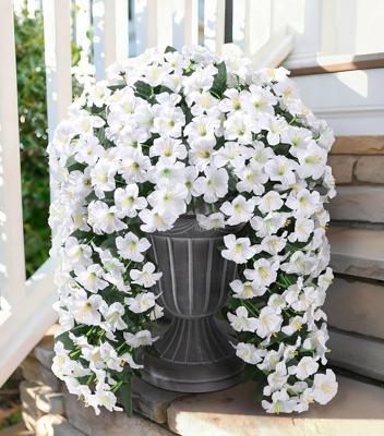 Amazon.com: Ivydale Artificial Hanging Flowers for Outdoors, Faux Morning Glory 2Pcs UV & Fading Resistant Silk Flower for Porch Patio Balcony Planter