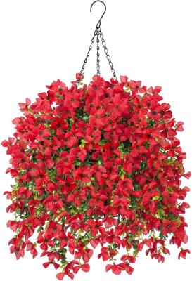 Amazon.com: INXUGAO Artificial Hanging Flowers Plants with Basket for Outdoors, Realistic Faux Silk Daisy Flower Eucalyptus for Spring Decor, UV Resis
