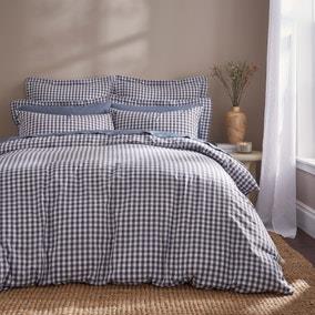 Portloe Woven Gingham 100% Cotton Duvet Cover & Pillowcase Set | Dunelm