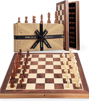 Jaques of London Wooden Chess Set | Folding Chess Board & Pieces | 11 Chess Set for Adults & Kids | Luxury Traditional Chess Gift | Since 1795 : Amazo