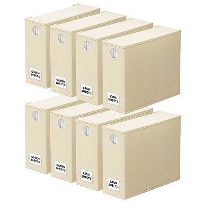 SpaceAid 8 Pack Bed Sheet Organizers and Storage, Foldable Sheet Organizer for Linen Closet, Sheets Set Folder Keeper with Window XL (Queen & King Siz