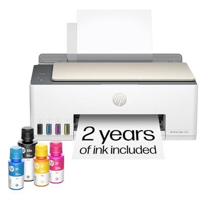 HP Smart Tank 5000 Wireless All-in-One Ink Tank Printer, Scanner, Copier with 2 Years of Ink Included, Best-for-Home, Cartridge-Free, Refillable, AI-E