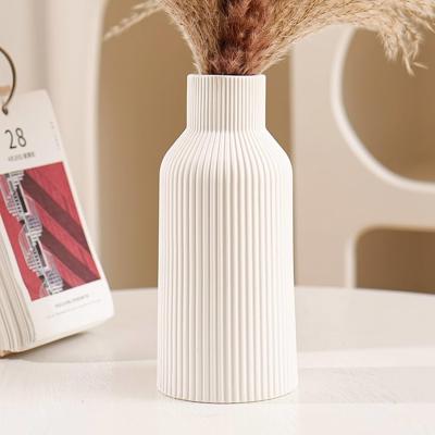 Hanaomaoyi 20cm Ceramic Vase Beige Matte Round Modern Design, Boho Style for Aesthetic Decoration, Keeping Flower for Living Room, Bedroom Decoration,