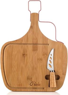 Olala Bamboo Cheese Board and Knife, 28 cm Size : Amazon.co.za: Home & Kitchen