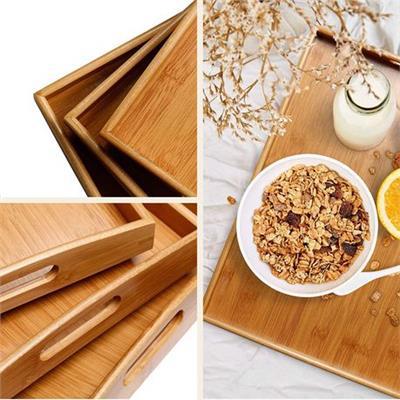 3 Piece Sturdy Rectangle Wooden Tray Set | Shop Today. Get it Tomorrow! | takealot.com