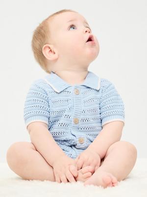 Collared Sweater-Knit One-Piece Romper for Baby | Old Navy