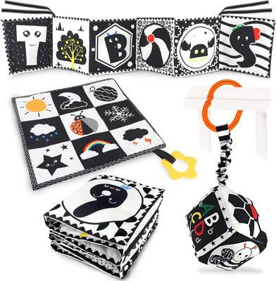 Amazon.com: KUANGO 3 PCS Black and White High Contrast Baby Toys Newborn Toys 0-6 Months, Visual Stimulation Sensory Soft Book, Infant Tummy Time Toys