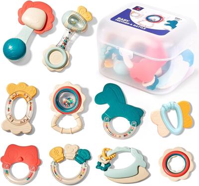 Amazon.com: hahaland Baby Toys 0-6 Months - Baby Rattles Teething Toys 3-6 Months, Newborn Infant Toys 6-12 Months, Teether Grasping Shaker Toy Baby G