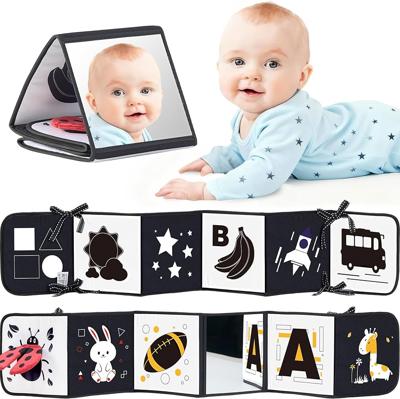 Amazon.com: Black and White Baby Books for Newborn - Tummy Time Mirror & Sensory Toys Soft Montessori Toy for Infant Visual Stimulation, Brain Develop