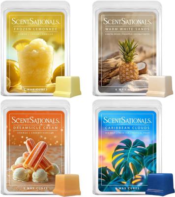 Amazon.com: Scentsationals Wax Melts Staycation 4-Pack – Long Lasting Wax Cubes with Strong Scent for Warmers – Includes Frozen Lemonade, Caribbean Cl
