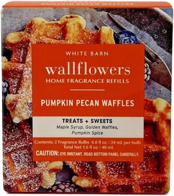 Amazon.com: Bath and Body Works Pumpkin Pecan Waffles Wallflower Refill 2 Bulbs : Home & Kitchen