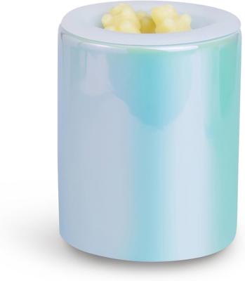 Amazon.com: Happy Wax Iridescent Blue Mini Mod Warmer for Scented Wax - Small Tabletop with Timer - Electric, Ceramic with Removable No Mess Silicone