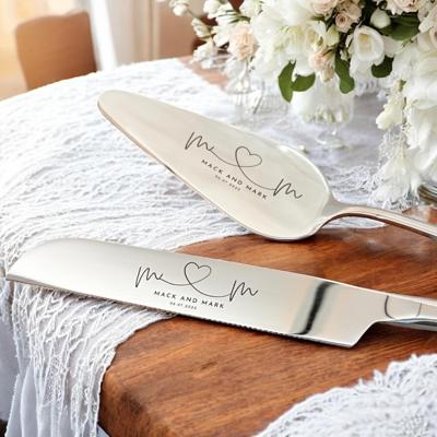 Personalized Wedding Cake Cutting Set – Engraved Stainless Steel Knife & Server - Etsy