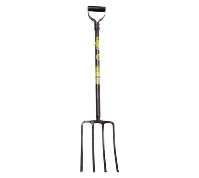 Lasher 4-Prong Fork – Heavy-Duty Garden Tool with Metal Hilt and Steel Shaft
