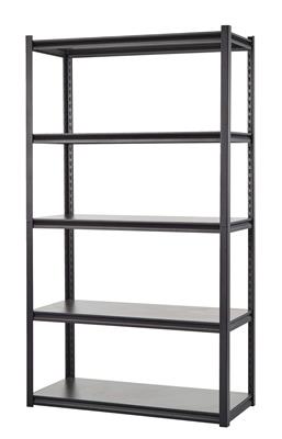 Mastercraft Adjustable 5-Shelf Steel Metal & Wood Storage Rack / Shelving Unit, 41 x 18 x 72-in