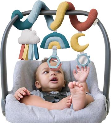 Amazon.com : Itzy Ritzy Spiral Car Seat & Stroller Activity Toy - Stroller & Car Seat Toys for Ages 0 Months and Up - Hanging Toys Include Clinking Ri