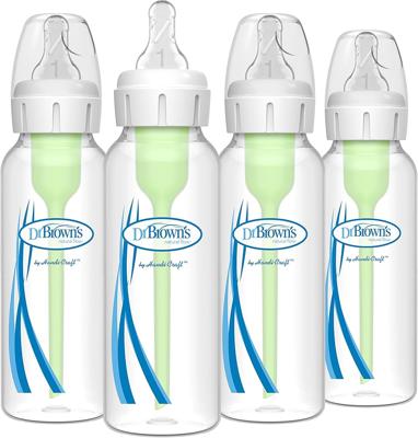 Amazon.com : Dr. Browns Natural Flow Anti-Colic Options+ Narrow Baby Bottle, 8 oz/250 mL, with Level 1 Slow Flow Nipples, 0m+, 4 Pack : Baby