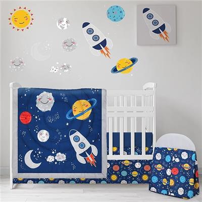 Amazon.com: Rtteri 4 Pieces Baby Crib Bedding Set, Nursery Bedding Standard Size Soft Baby Bedding Set Including Crib Skirt, Blanket, Sheet and Diaper