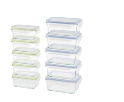 Vida by PADERNO Glass Clip Lid Food Storage Container Set Leakproof, 20-pc