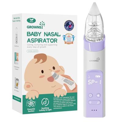 GROWNSY Nasal Aspirator for Baby, Electric Baby Nose Sucker, Automatic Nose Cleaner with Larger Suction Chamber and More Powerful Suction, Music and L