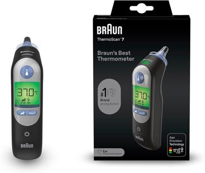 Braun ThermoScan 7 Ear thermometer - Age Precision Technology - Colour-coded Digital Display - Baby and Infant Friendly - #1 Brand among doctors(1) :