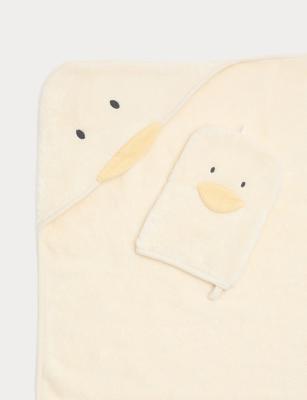 Pure Cotton Duck Towel and Mitt Set | M&S | M&S