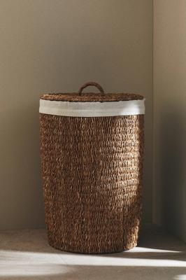 Beige Extra-Large Seagrass Laundry Basket at H&M Home | H&M CA