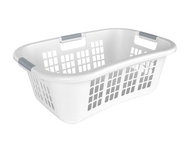type A Hip Hugging Laundry Basket, Standard, White