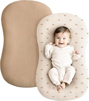 Amazon.com : Konssy Muslin Baby Lounger Cover 2 Pack, 100% Cotton Newborn Lounger Cover, Soft and Breathable Baby Nest Slipcover for Boys Girls (Camel