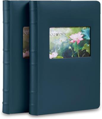 Old Town 2-Pack Bonded Leather Photo Albums, Multi Size Photo Album 5x7 & 4x6 Slots, Acid-Free Photo Album 4x6 300 Photos or 100 5x7 Photos, 50 Double