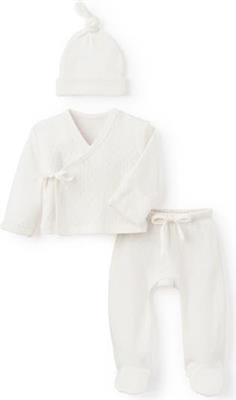 Elegant Baby Preemie Organic Cotton Hat, Top & Pants Set