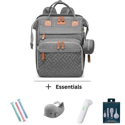 Baby Diaper Bag with Changing Station PLUS Essentials Bundle
