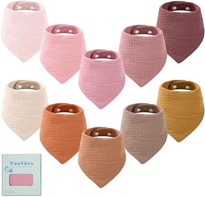Yoofoss Baby Bibs 10 Pack Dribble Bandana Bibs 100% Cotton for Boys Drool Bib for Teething Soft and Absorbent with Adjustable Snaps : Amazon.co.uk: Ba