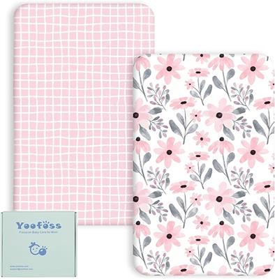 Yoofoss Cozy & Breathable Travel Cot Mattress Sheets - 95 x 65cm Fitted Sheet 2 Pack Green Giraffes : Amazon.co.uk: Baby Products