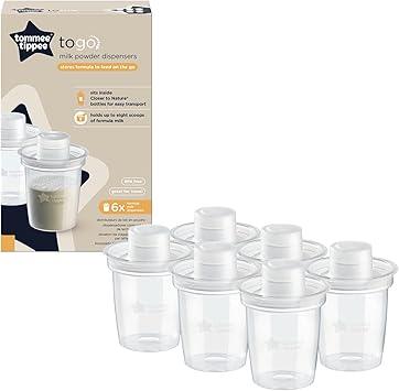 Tommee Tippee Milk Powder Dispensers, 6 Pack of Formula Powder Dispensers, Holds up to 8 Scoops of Formula, Travel Friendly and Space Saving : Amazon.