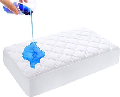 Yoofoss Travel Cot Mattress Protector Waterproof 65 x 95 cm Fitted Breathable & Comfortable Quilted Toddler Mattress Protector White : Amazon.co.uk: B