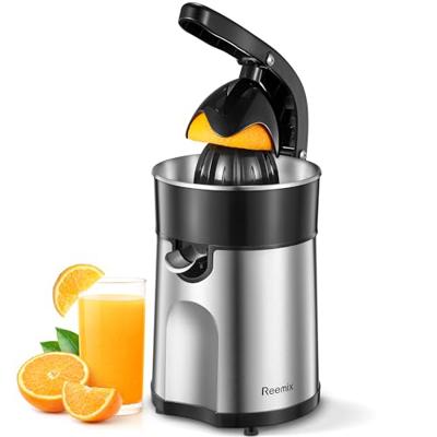 Electric Citrus Juicer, Easy Press Orange Juice Squeezer for Orange, Lemon, and Grapefruit, with Two Interchangeable Cones, Brushed Stainless Steel (2