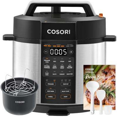 COSORI Electric Pressure Multi Cooker 5.7L, Recipe Book, 9-in-1, Steamer, Rice & Slow Cooker, Sauté Pan, Yoghurt & Cake Maker, Sous vide, Stock Pot, F
