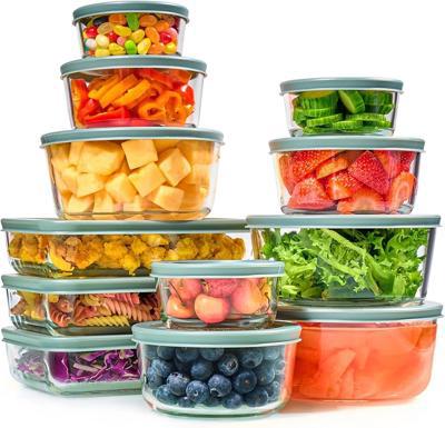 Amazon.com: 24pc Set Glass Food Storage Containers & Bowls with Airtight Lids - Leakproof BPA-Free Meal Prep Airtight Stackable Lunch Boxes, Kitchen P