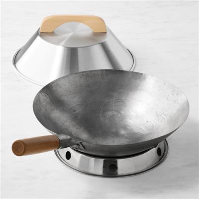 Carbon Steel Round-Bottom Wok with Lid | Williams Sonoma