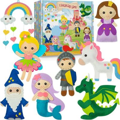 Craftorama Sewing Kit for Kids, Fun and Educational Fairytale Craft Set for Boys and Girls Age 7-12, Sew Your Own Felt Animals Craft Kit for Beginners