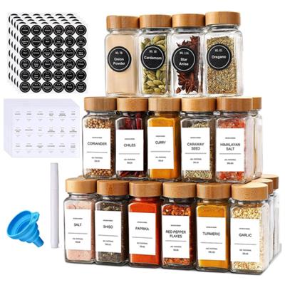 Glass Jars with labels and funnel