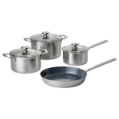 HEMKOMST 7-piece cookware set, stainless steel - IKEA