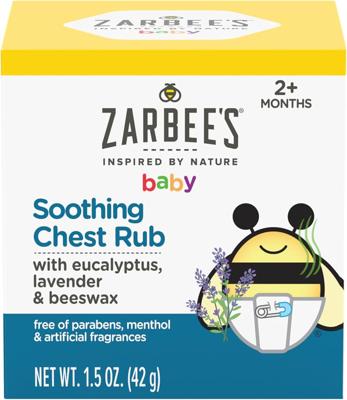 Amazon.com: Zarbees Baby Soothing Chest Rub with Eucalyptus & Lavender, Petroleum-Free Safe and Effective Formula, 1.5 Ounce : Health & Household