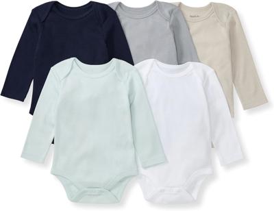 Amazon.com: Burts Bees Baby Organic Cotton Bodysuits – Baby Boy & Girl Short and Long Sleeve One-Pieces, 5-Pack: Clothing, Shoes & Jewelry