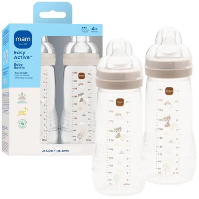 MAM 11 fl oz Easy Active Baby Bottle - Unisex - 2pk: Silicone Medium Flow Nipple, BPA-Free : Target