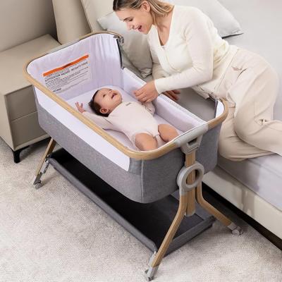 Amazon.com: Larex Baby Bassinet Bedside Sleeper Crib Co Sleeper for Newborn Infant Toddler with Mosquito Net, Storage Bag & Basket, 5-Height Adjustabl